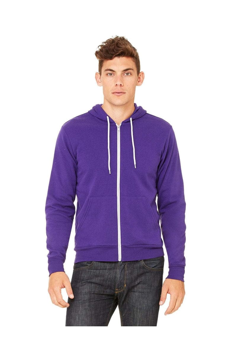Bella+Canvas 3739 Unisex Poly-Cotton Fleece Full-Zip Hoodies - Image 3
