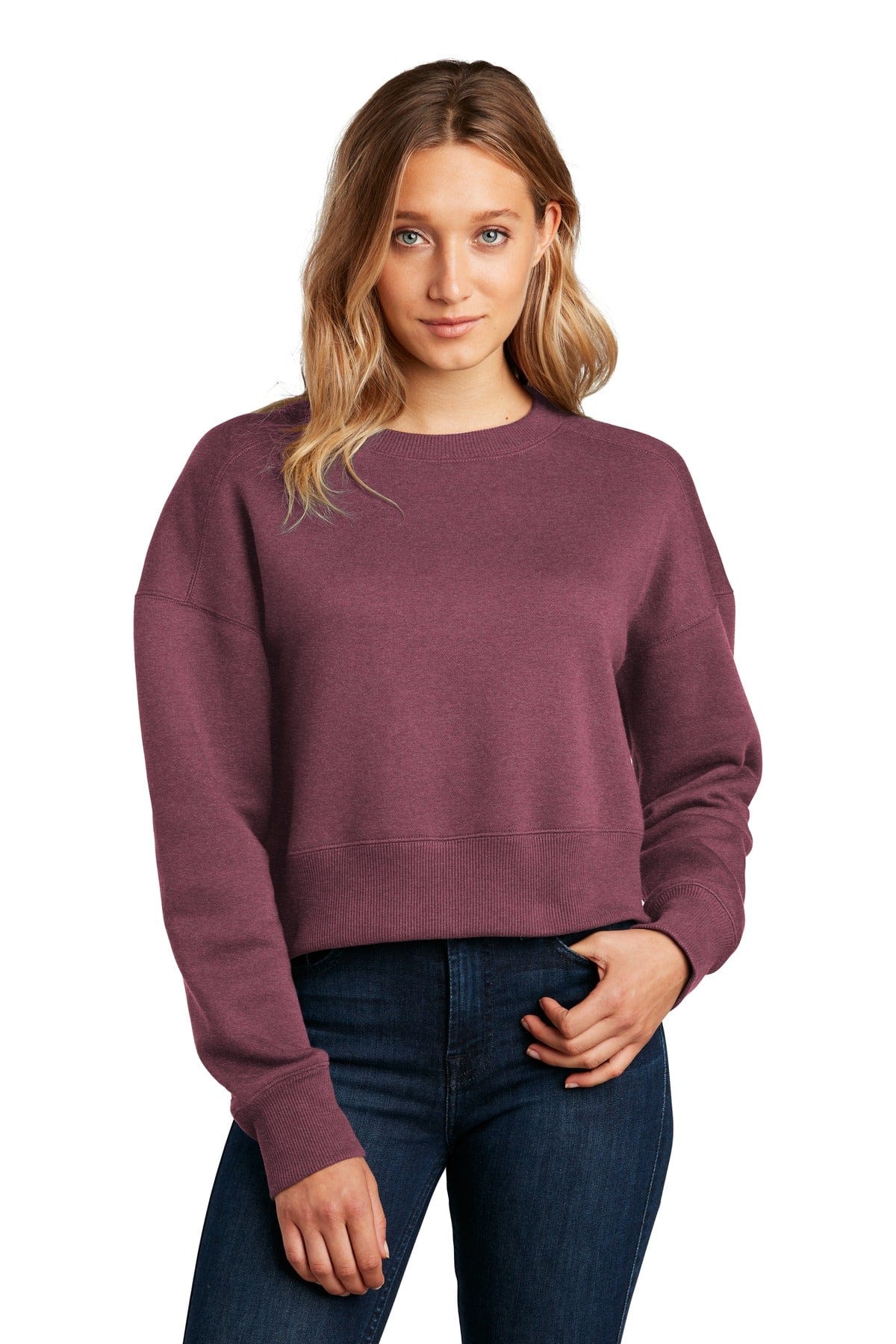 District DT1105 Women's Perfect Weight Fleece Cropped Crew - Image 35