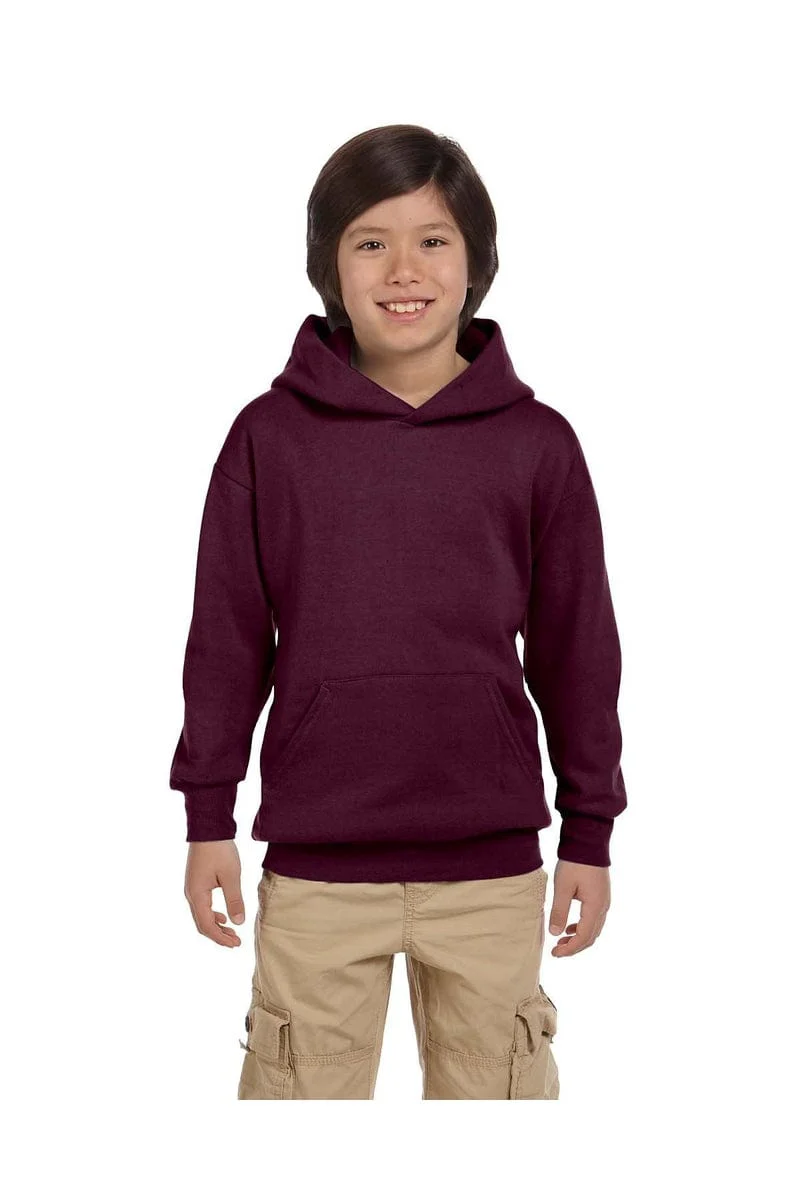Hanes P473 Youth 7.8 oz. EcoSmart(r) 50/50 Pullover Hood - Image 11