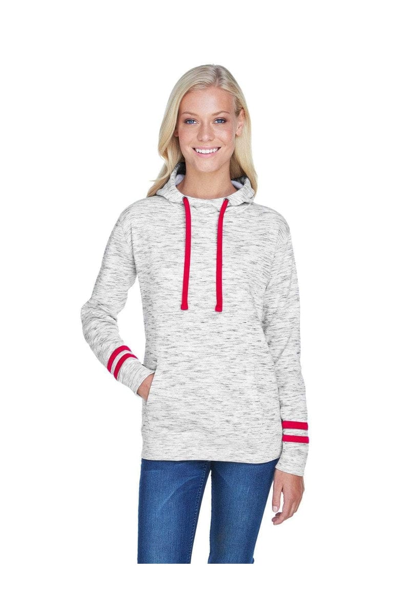 J America JA8674 Ladies' Melange Scuba Neck Sweatshirt - Image 3