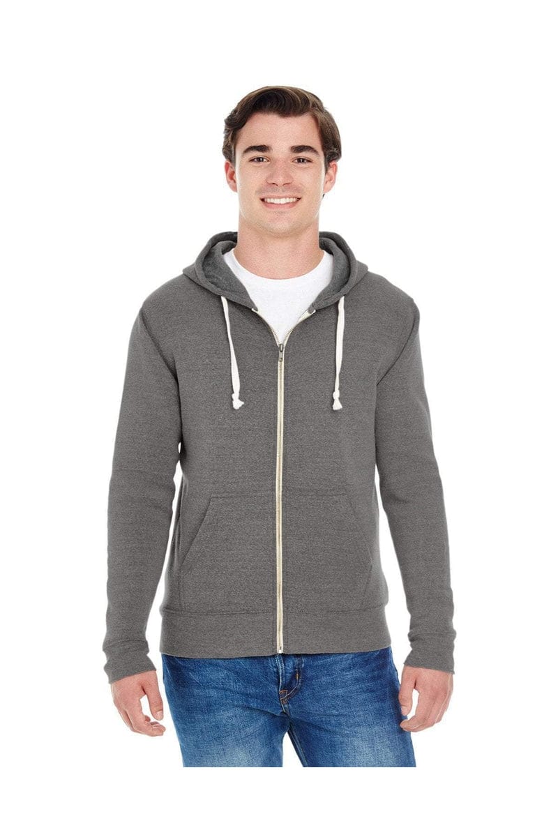 J America JA8872 Adult Triblend Full-Zip Fleece Hood - Image 6
