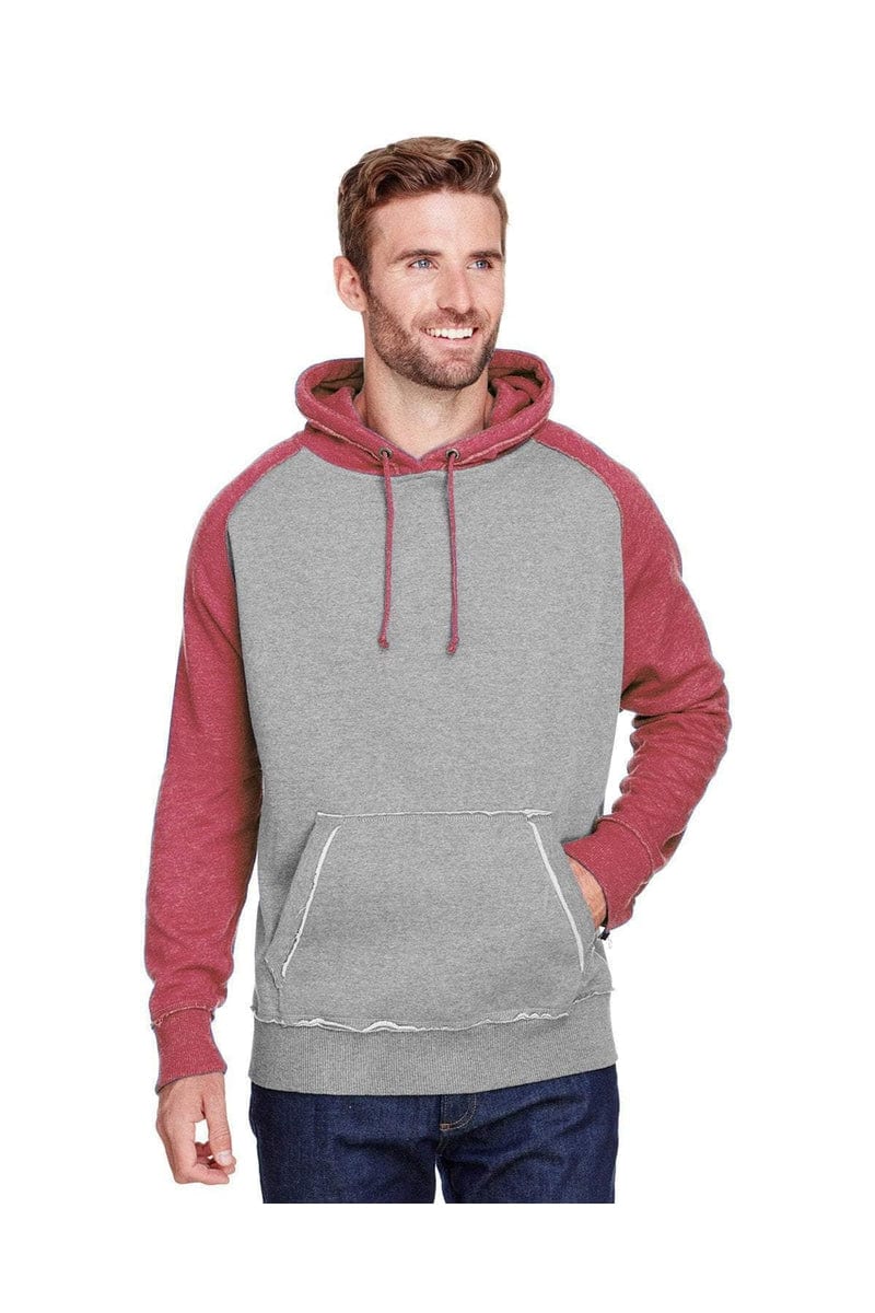 J America JA8885 Adult Vintage Heather Pullover Hood - Image 7