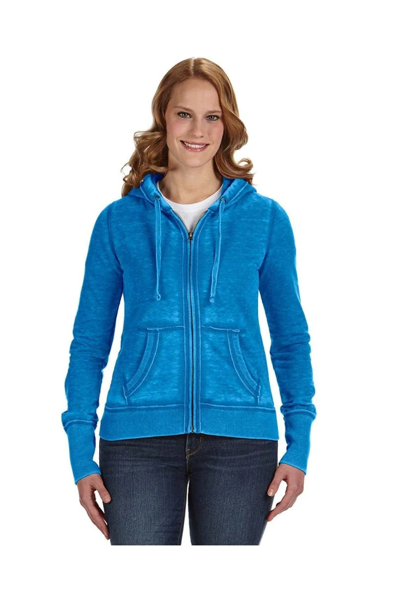J America JA8913 Ladies' Zen Full-Zip Fleece Hood - Image 4