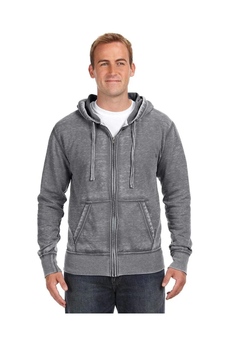 J America JA8916 Adult Vintage Zen Full-Zip Fleece Hood - Image 3