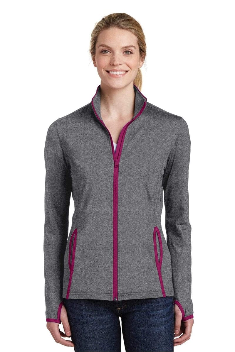 Sport-Tek LST853 Ladies Sport-Wick Stretch Contrast Full-Zip Jacket - Image 6