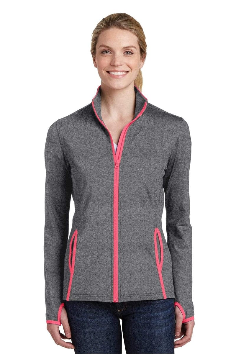 Sport-Tek LST853 Ladies Sport-Wick Stretch Contrast Full-Zip Jacket - Image 8