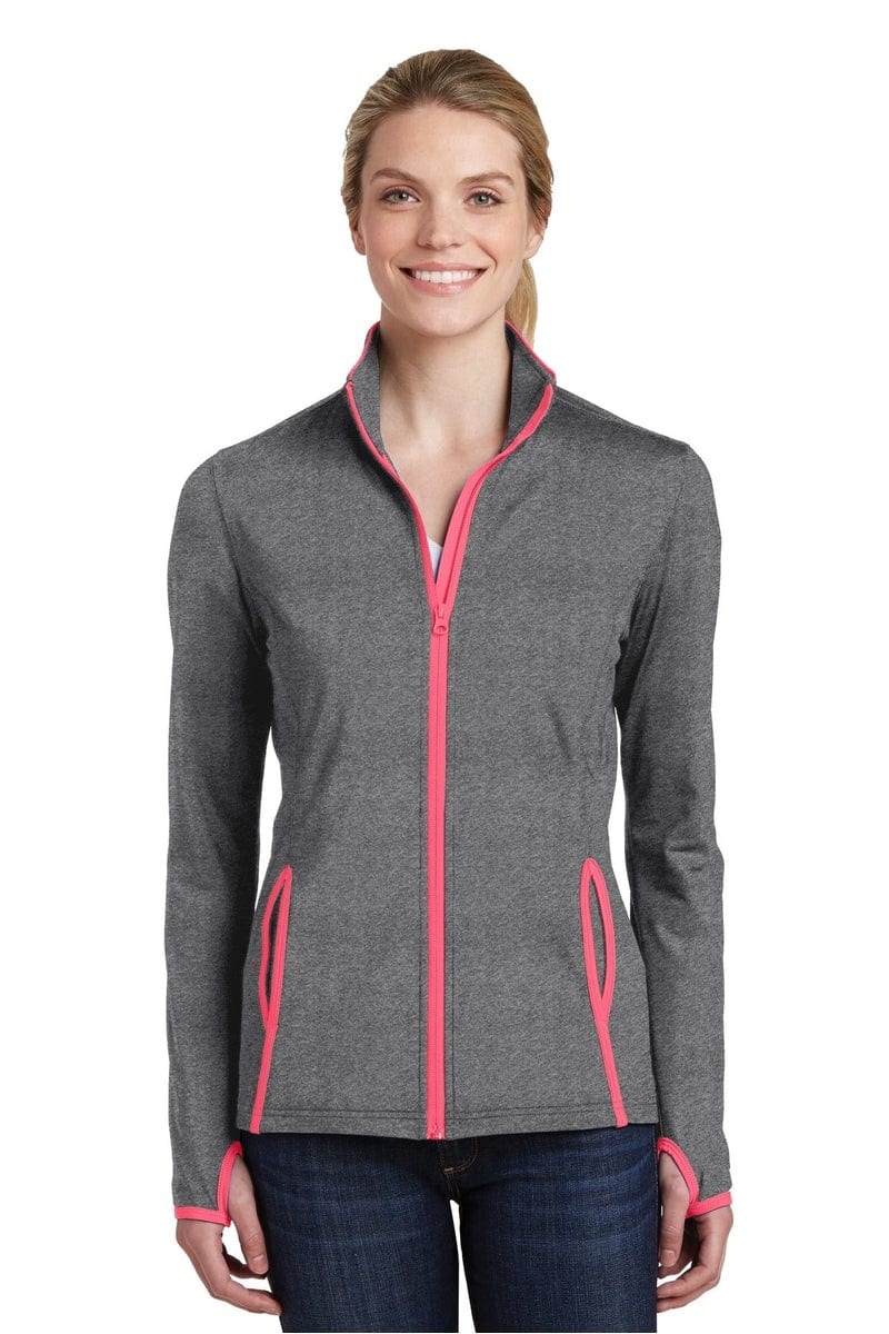 Sport-Tek LST853 Ladies Sport-Wick Stretch Contrast Full-Zip Jacket - Image 3
