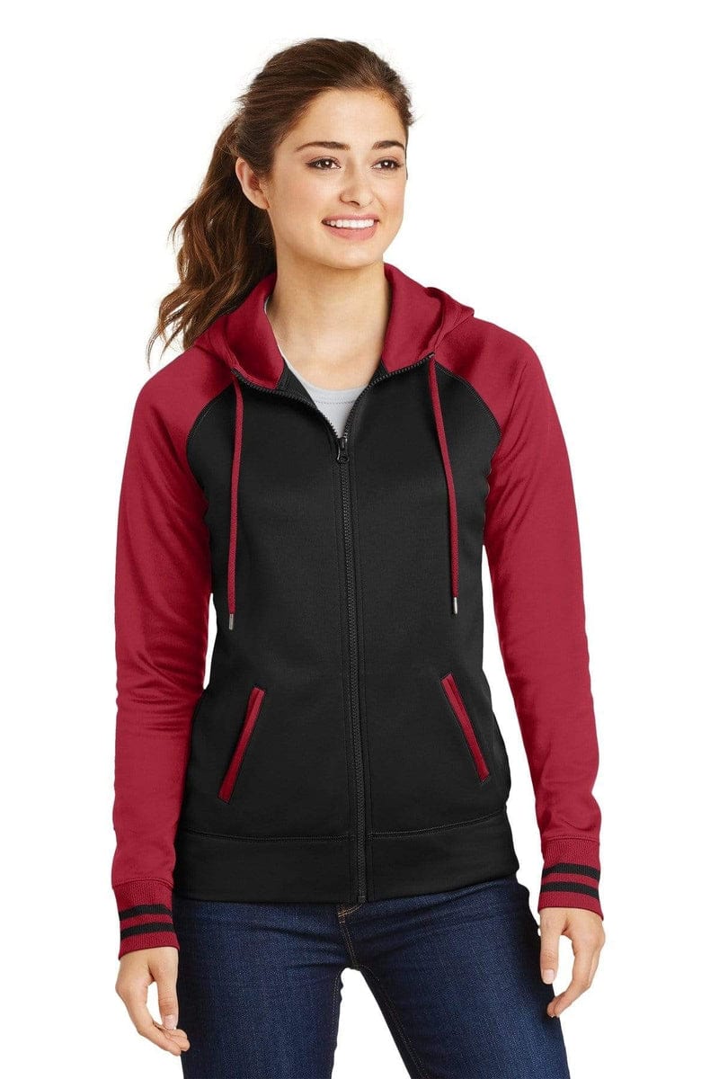 Sport-Tek LST236 Ladies Sport-Wick Varsity Fleece Full-Zip Hooded Jacket - Image 3