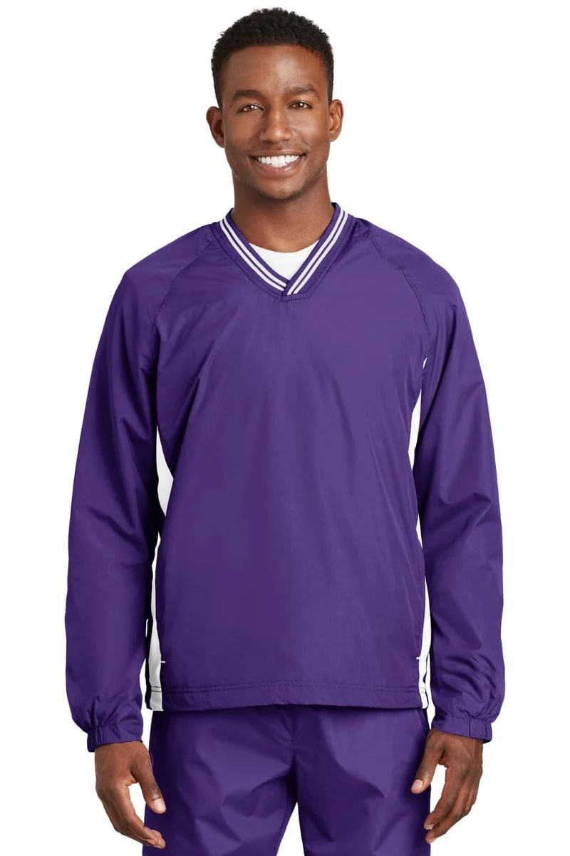 Sport-Tek JST62 Tipped V-Neck Raglan Wind Shirt - Image 11