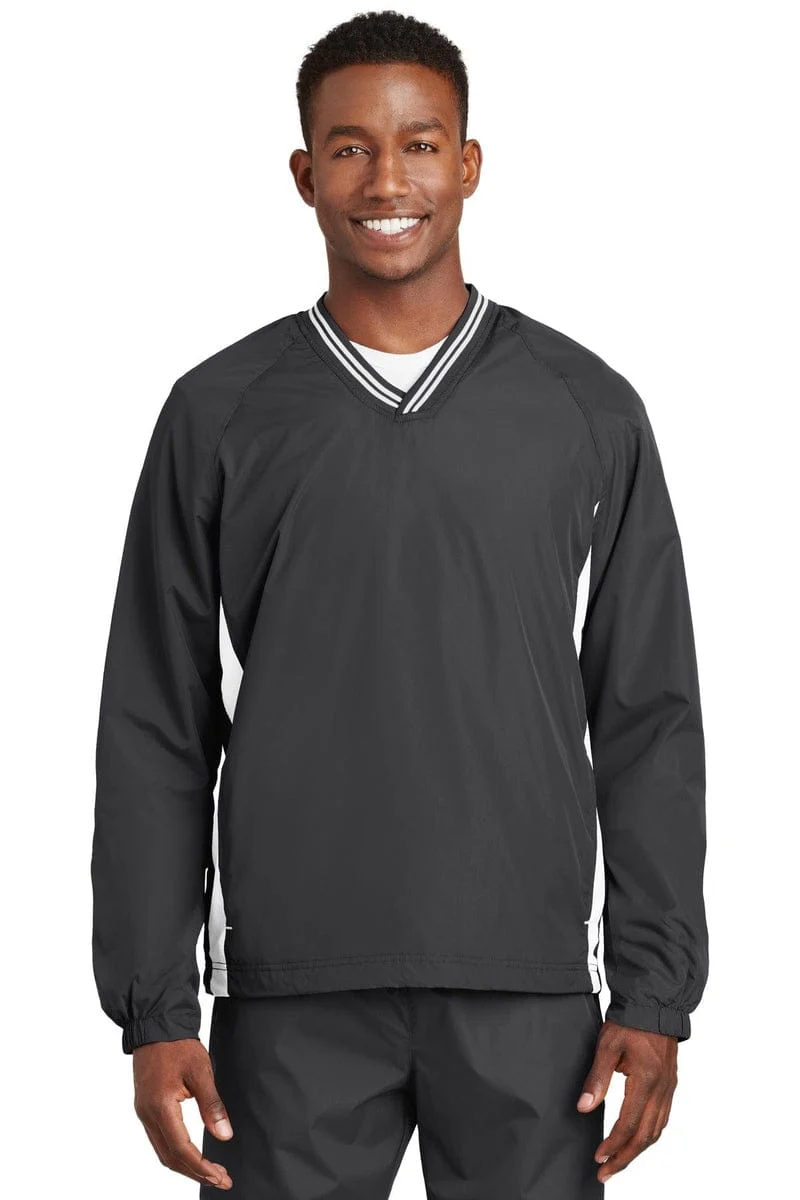 Sport-Tek JST62 Tipped V-Neck Raglan Wind Shirt - Image 22