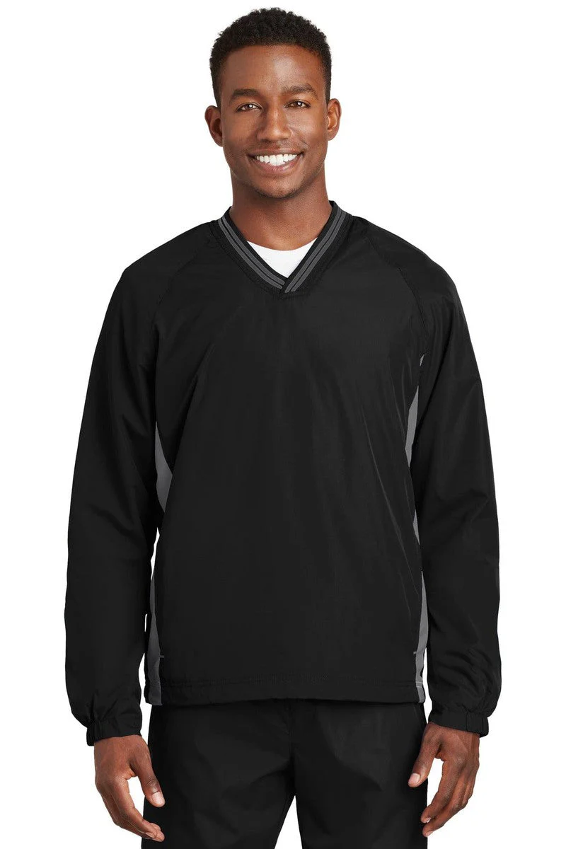 Sport-Tek JST62 Tipped V-Neck Raglan Wind Shirt - Image 26