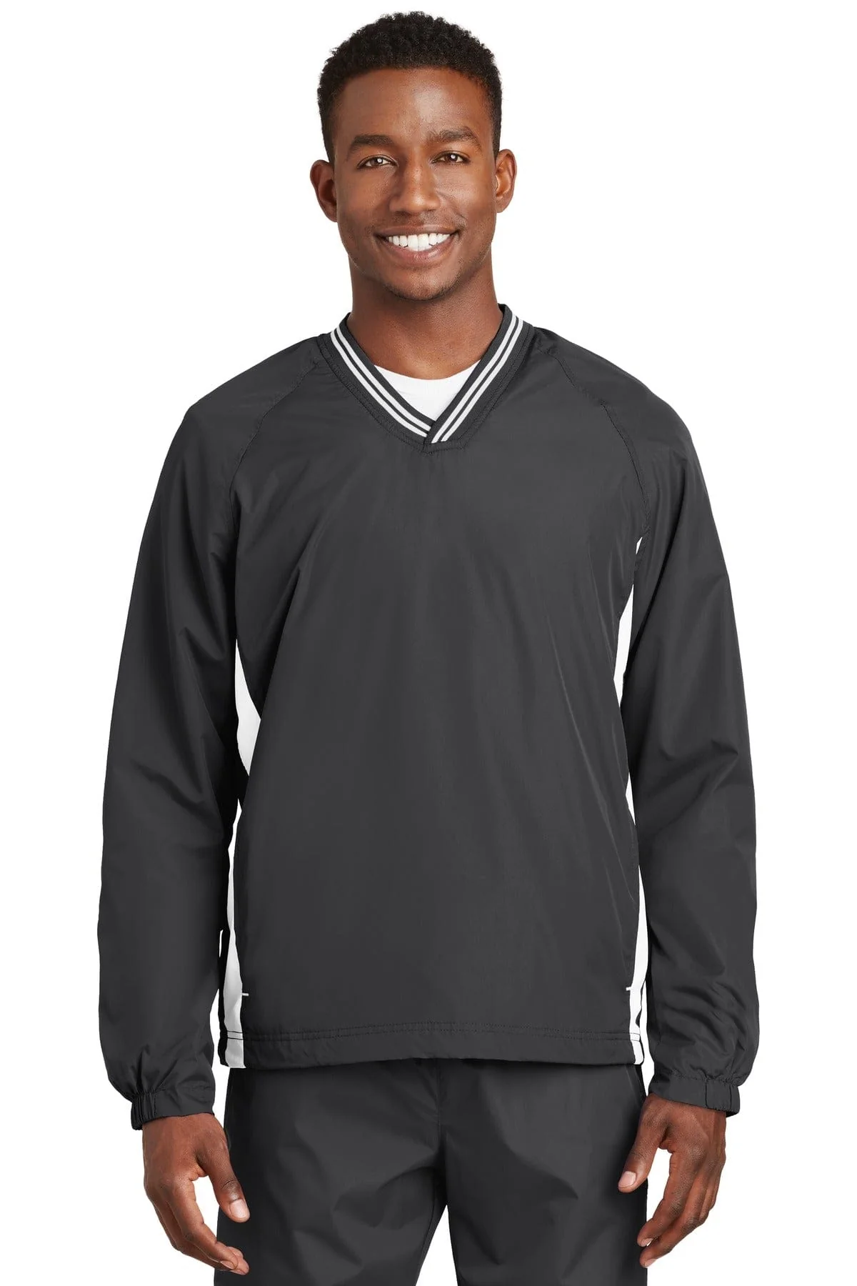 Sport-Tek JST62 Tipped V-Neck Raglan Wind Shirt - Image 30